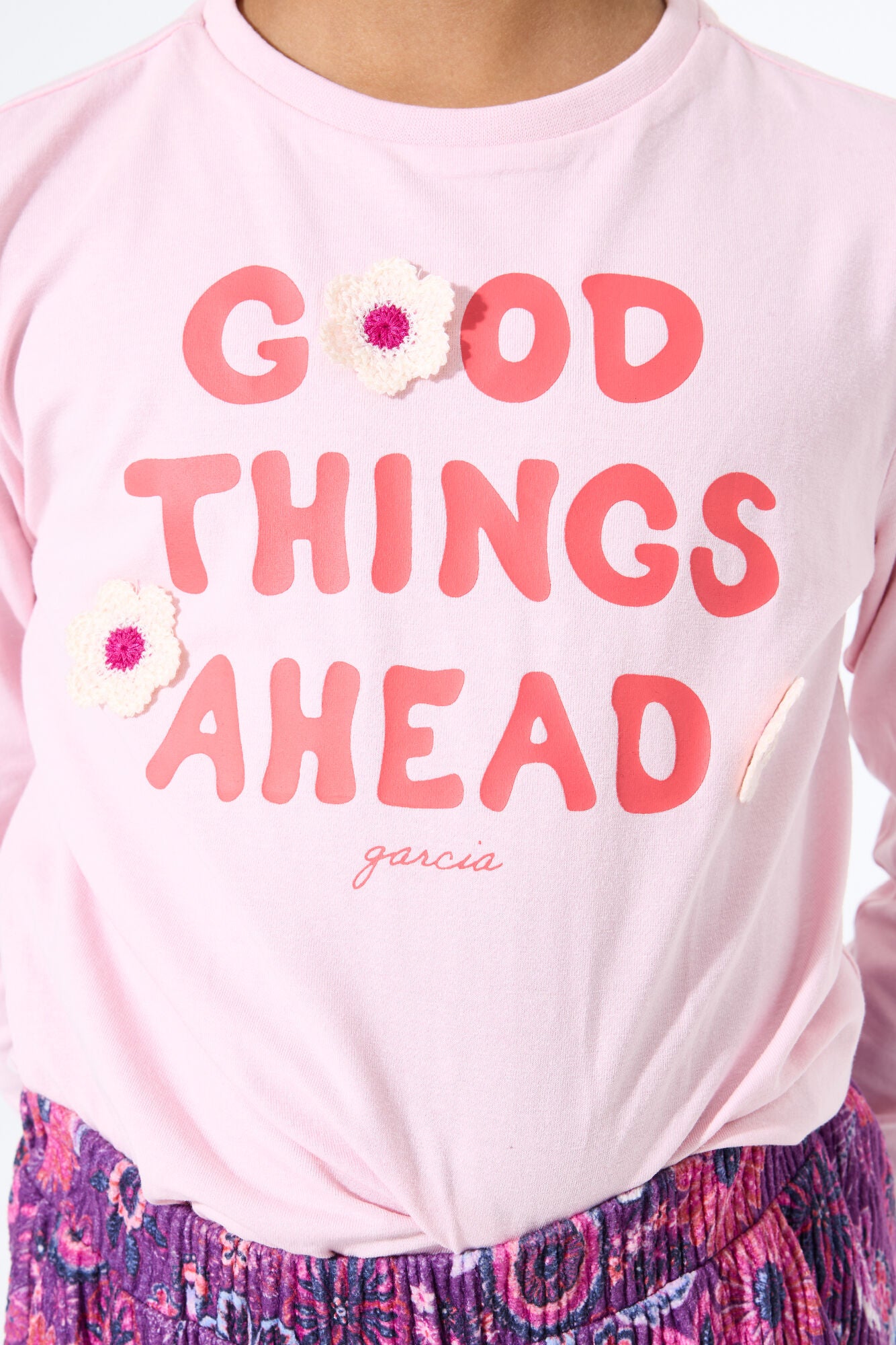 Garcia - T-shirt almond blossom "Good Things Ahead"