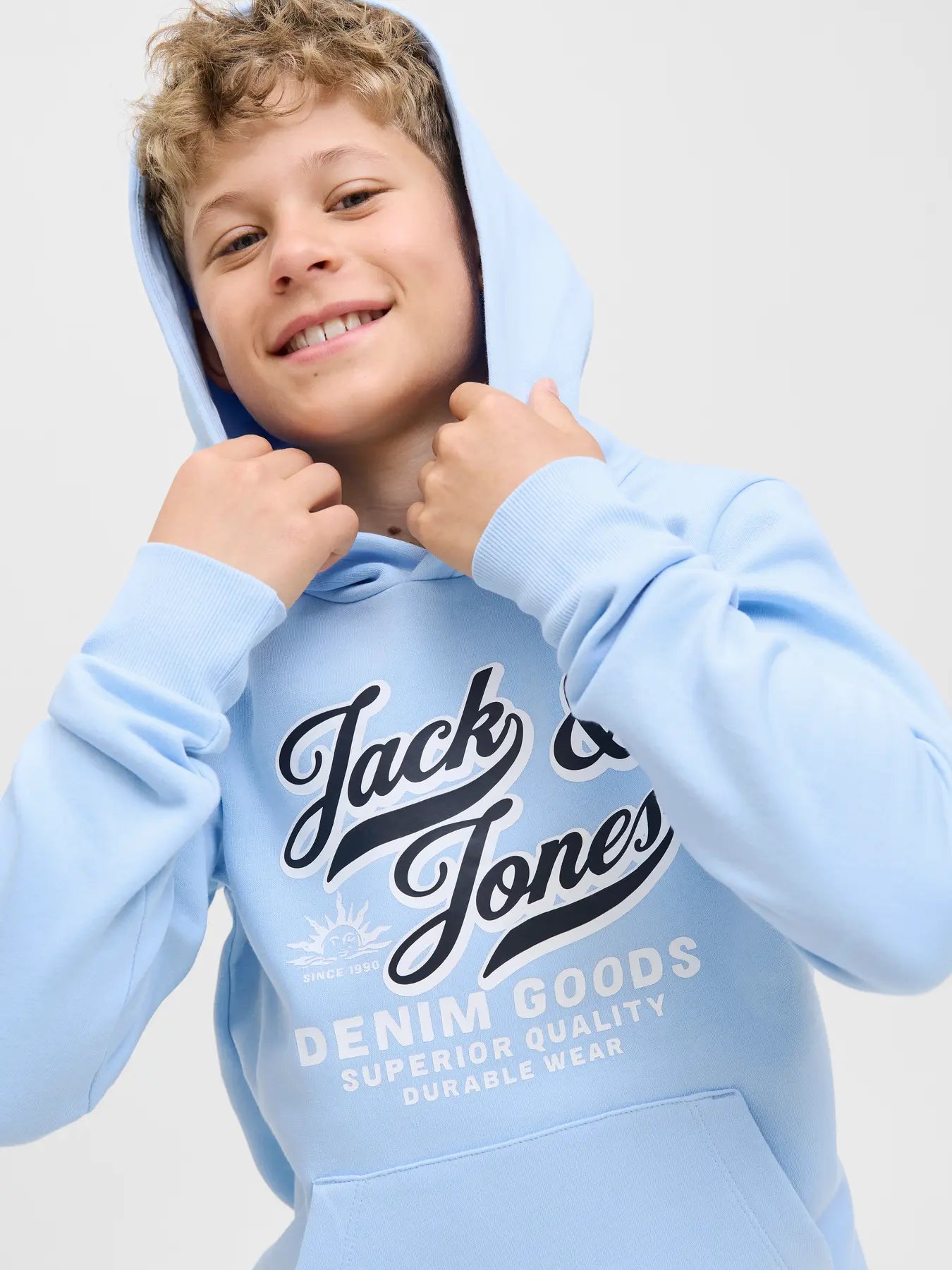 Jack & Jones - Chambray Blue Jjelogo Hoodie