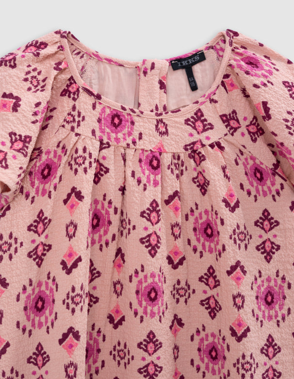 IKKS - Robe rose à imprimé New Tradition