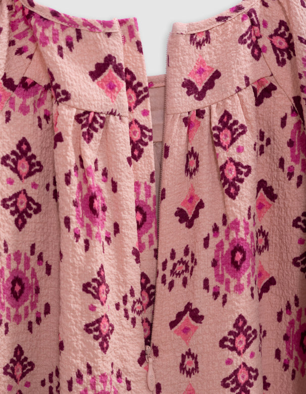 IKKS - Robe rose à imprimé New Tradition