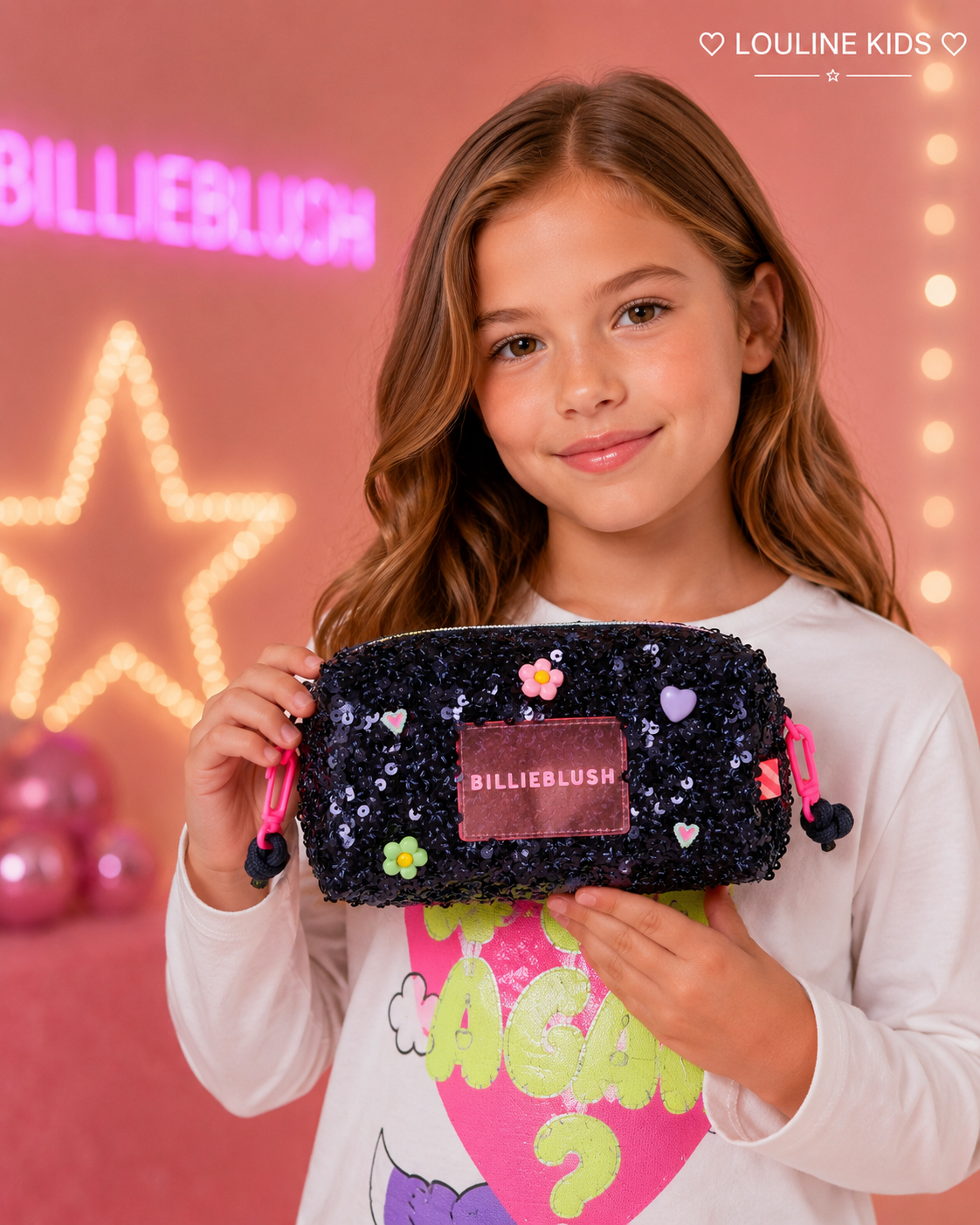 Billieblush - Trousse navy à sequins brillants