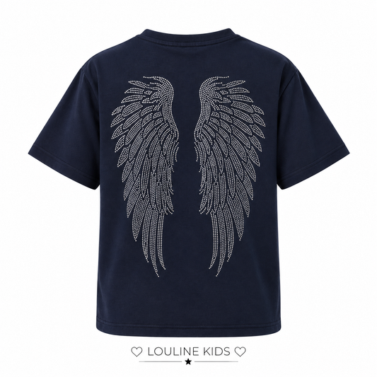 Mère & Enfant - T-shirt navy backprint Angel