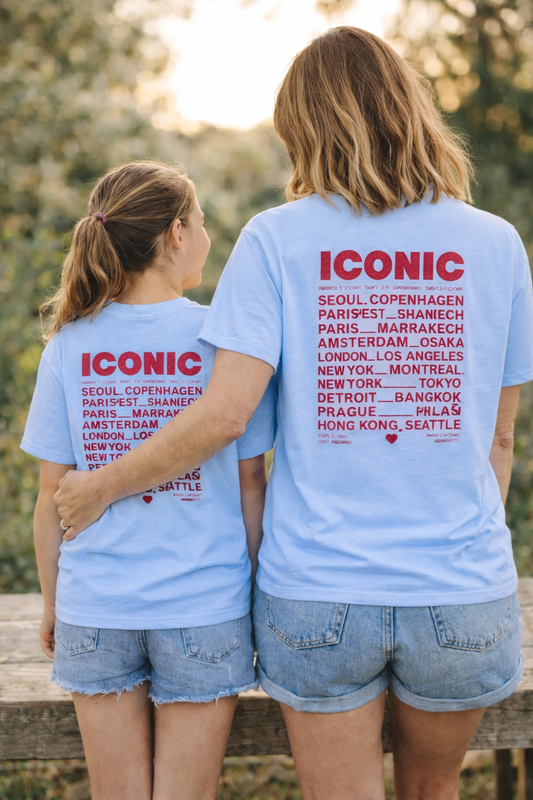 Mère & Fille - T-shirt bleu ICONIC
