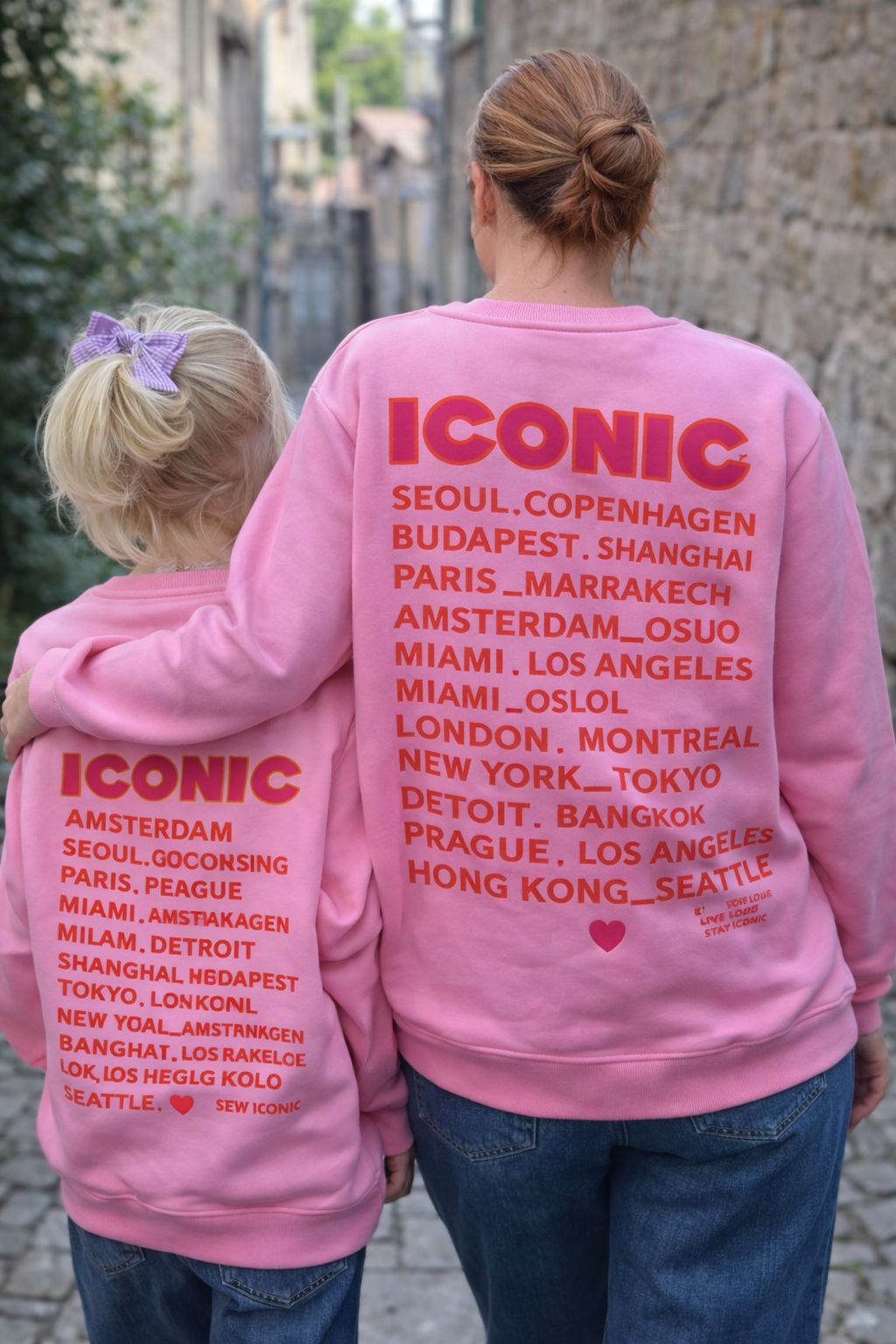 Mère & Fille - Sweat rose  ICONIC