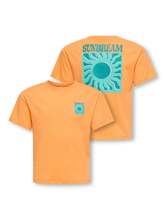 Alleen - Oranje T-shirt met print op de achterkant KOGVACAY