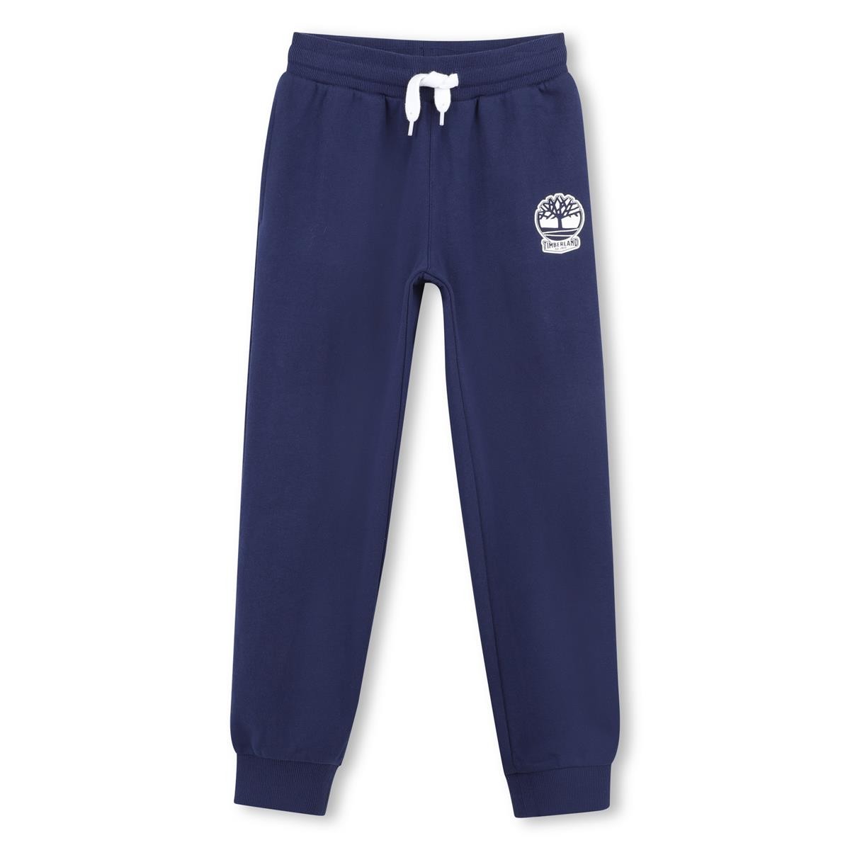 Timberland - Jogging Pants in Molleton Navy & Logo bedrukt vooraan