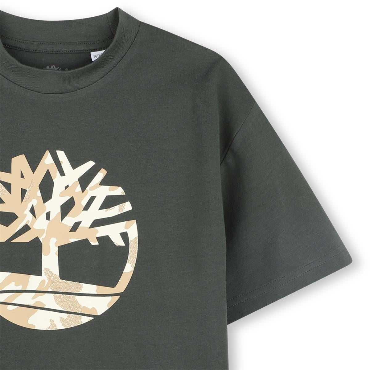 Timberland - T -shirt gemaakt losse kaki & relief illustratie op de voorkant