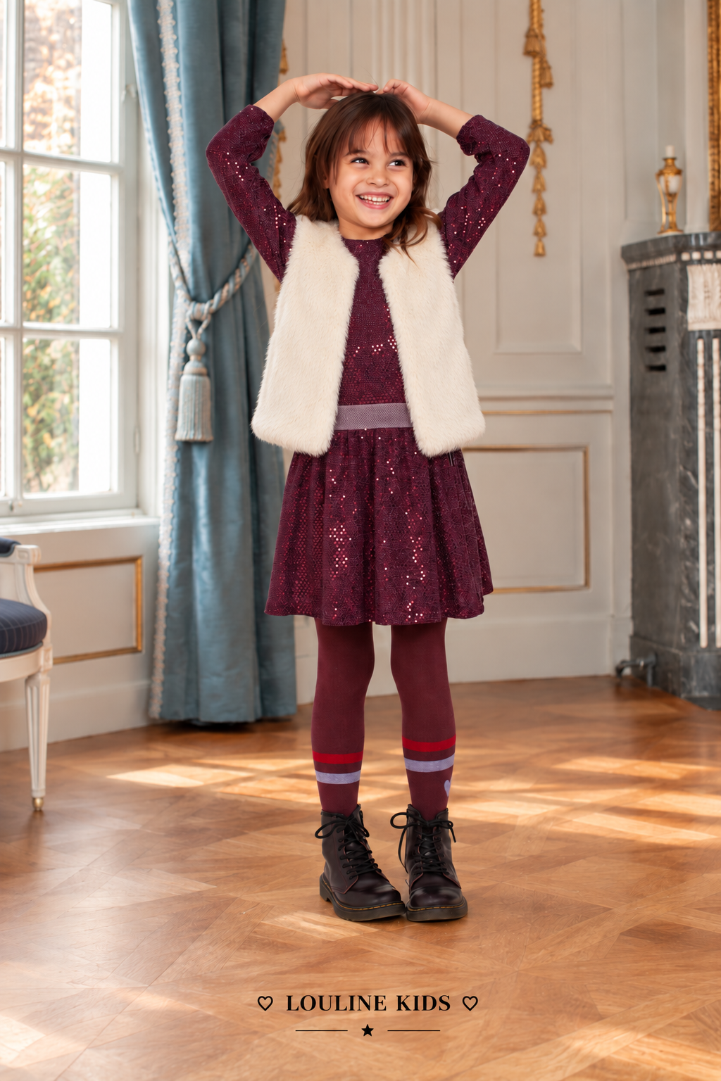 Jubel – ärmellose Weste aus cremefarbenem Kunstfell „Daily Princess“.