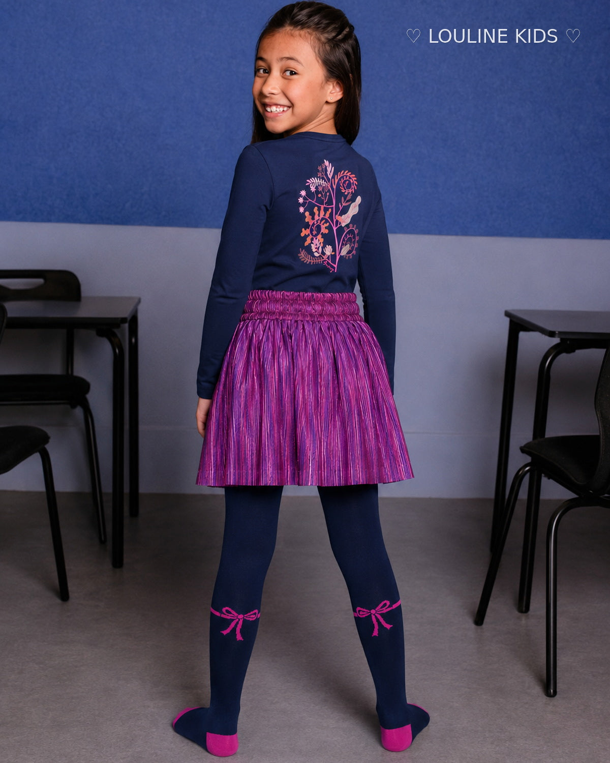 B.Nosy - Robe navy backprint Daisy