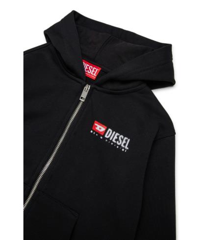 Diesel - Cardigan zippé à capuche noir