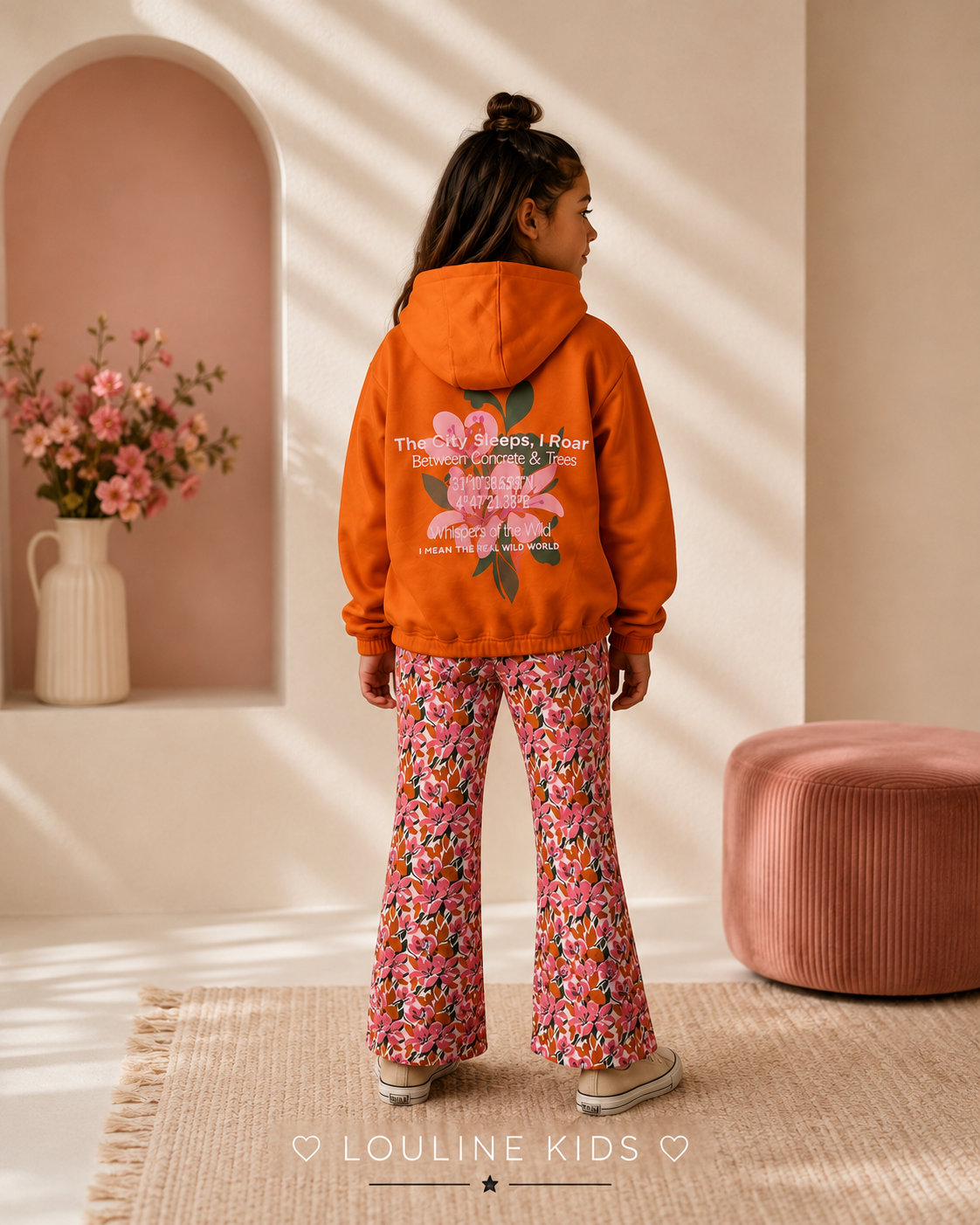 QPI - Sweat à capuche backprint Fiore