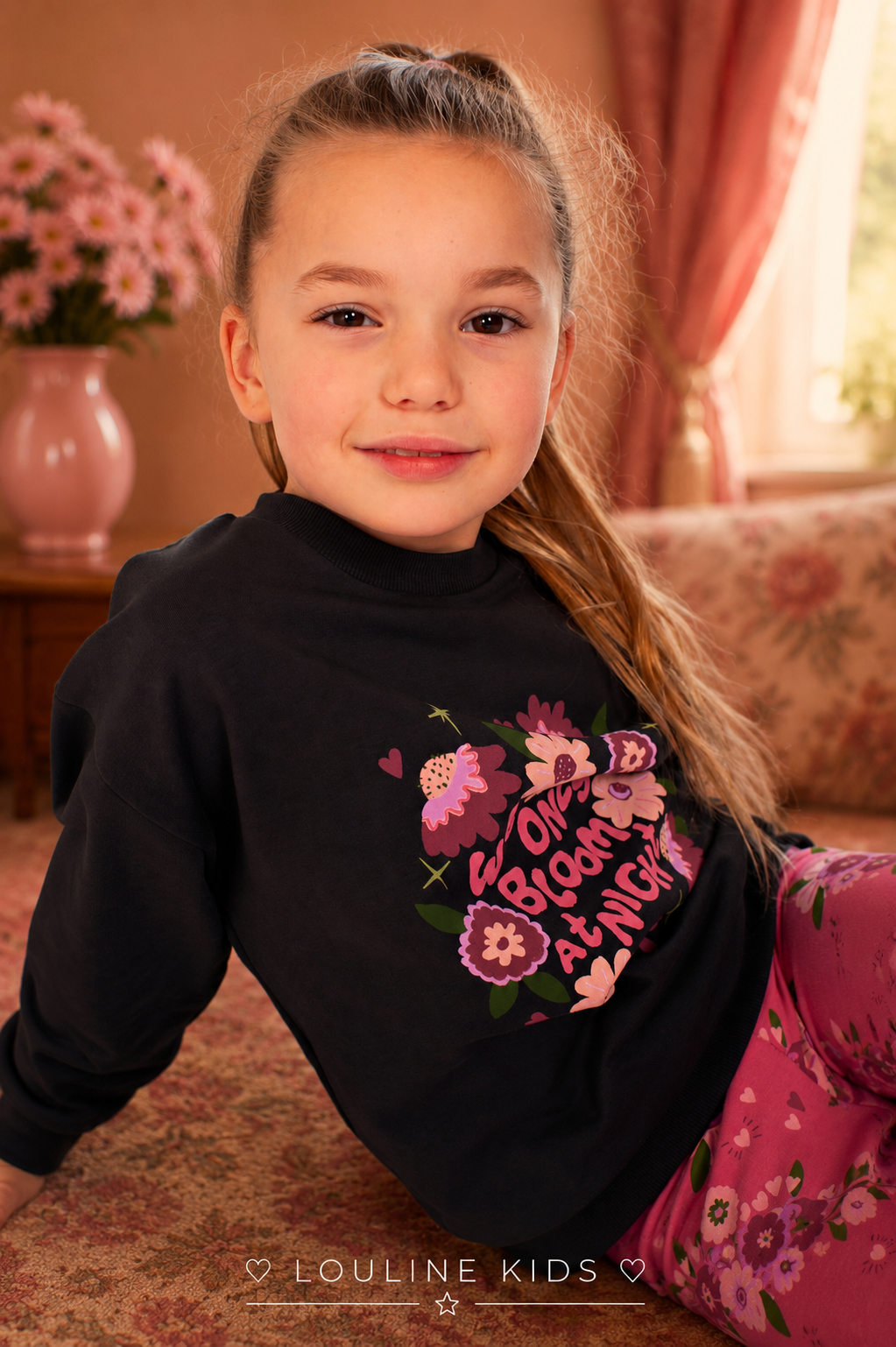 Jubel - Sweat anthracite Moon Flowers
