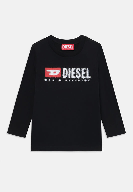 Diesel - T-shirt à longues manches noir TDROPS