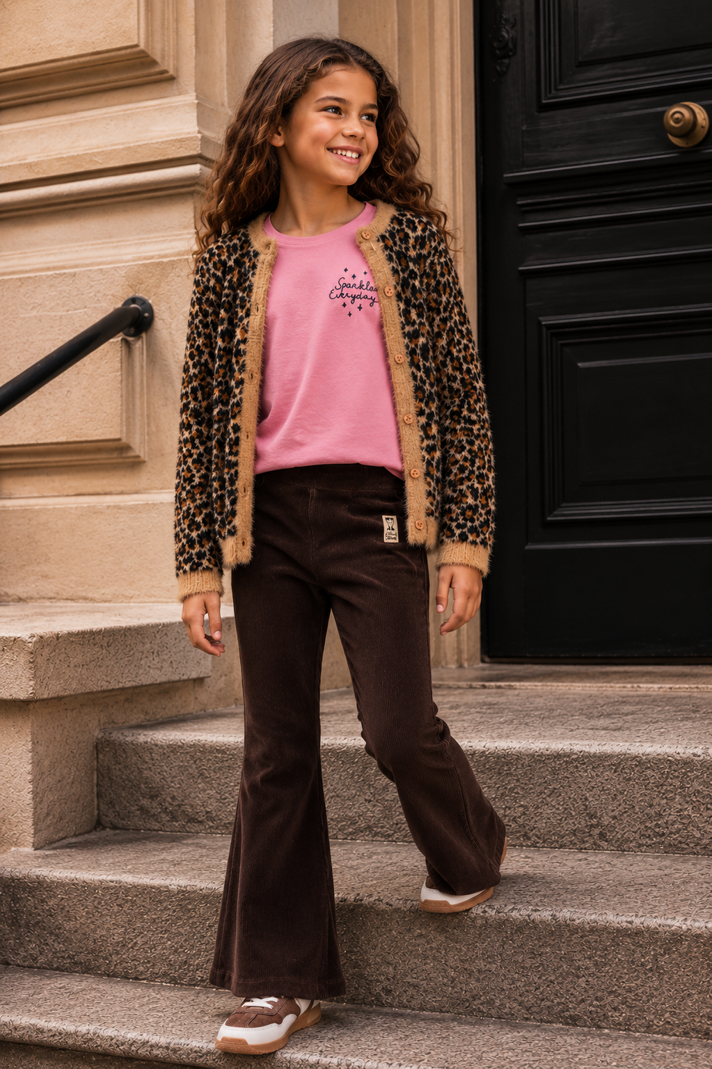 Jubel - Pantalon en velours flare brun City Chic