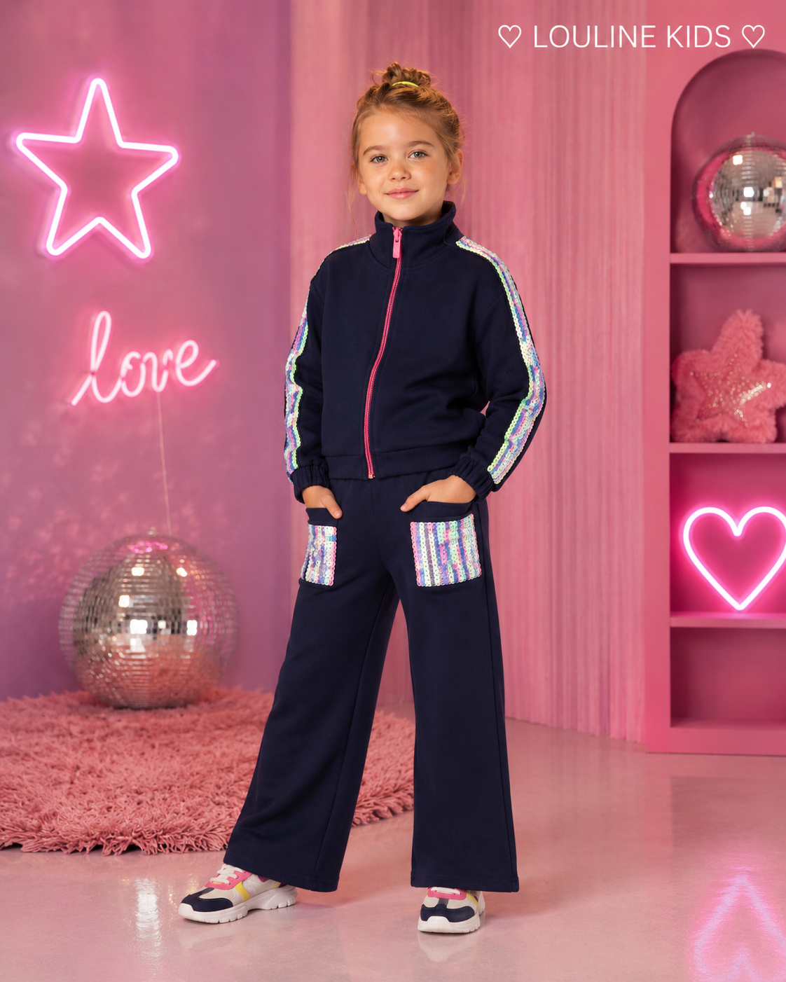 Billieblush - Pantalon de jogging navy & poches sequin