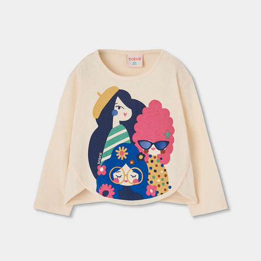 Boboli - T-shirt écru Mademoiselles