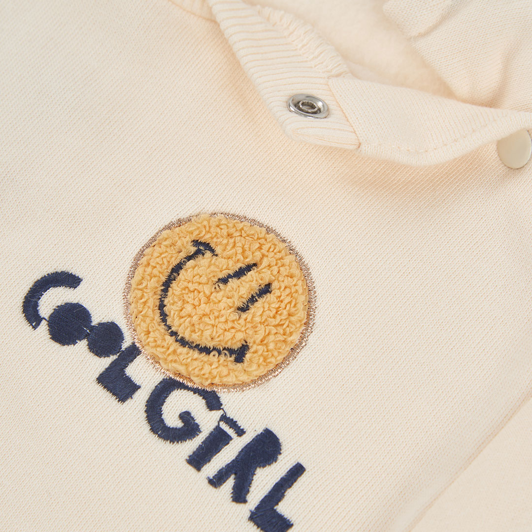 Boboli - Sweat écru en molleton SMILE