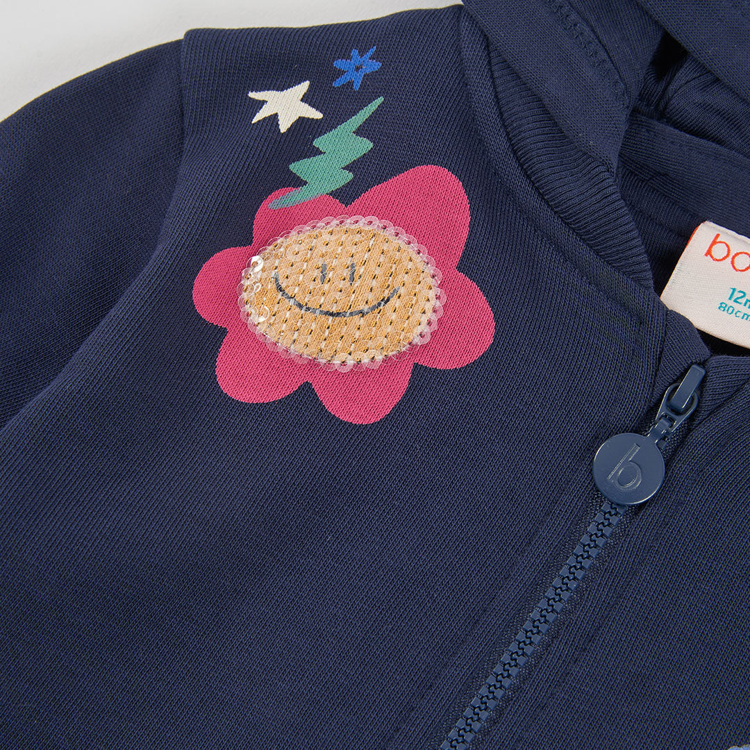 Boboli - Gilet zippé à capuche navy SMILE