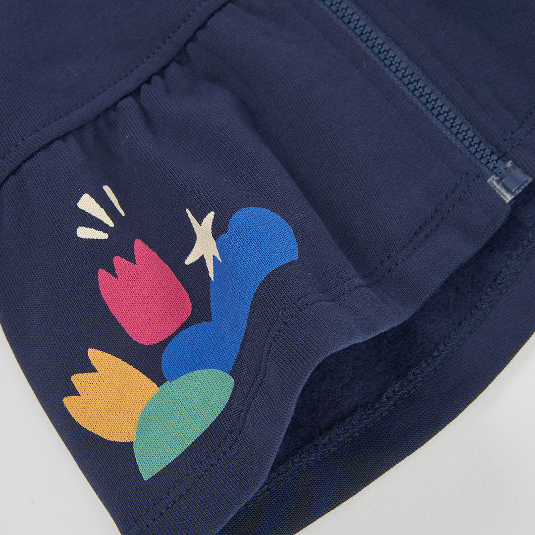 Boboli - Gilet zippé à capuche navy SMILE