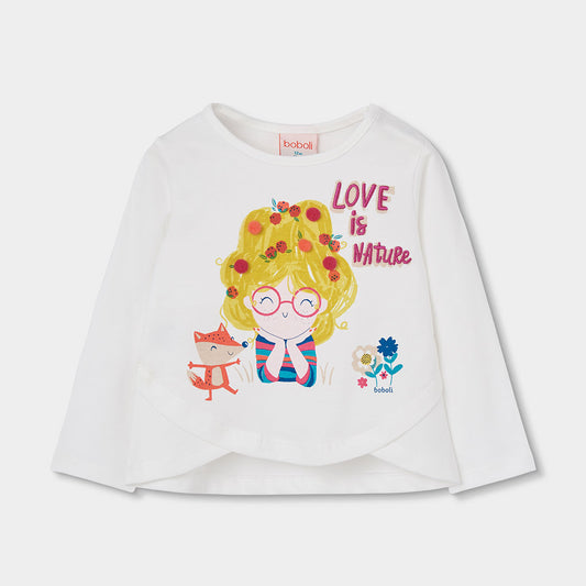 Boboli - T-shirt offwhite " Love is Nature "
