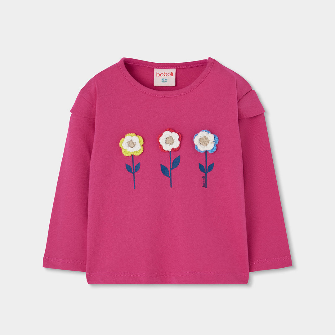 Boboli - Fuchsia BLOEMEN T-shirt