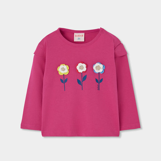 Boboli - T-shirt fuchsia "Winter Blooms"