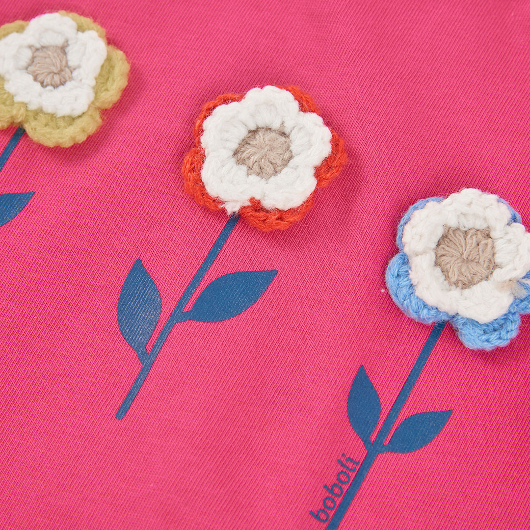 Boboli - Fuchsia BLOEMEN T-shirt
