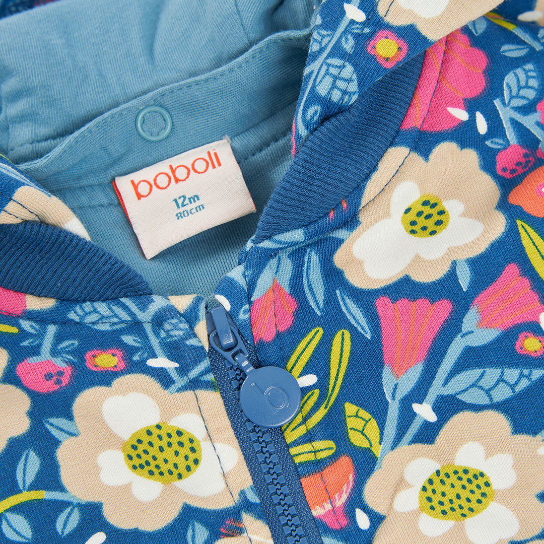 Boboli - Gilet zippé à capuche FLOWERS