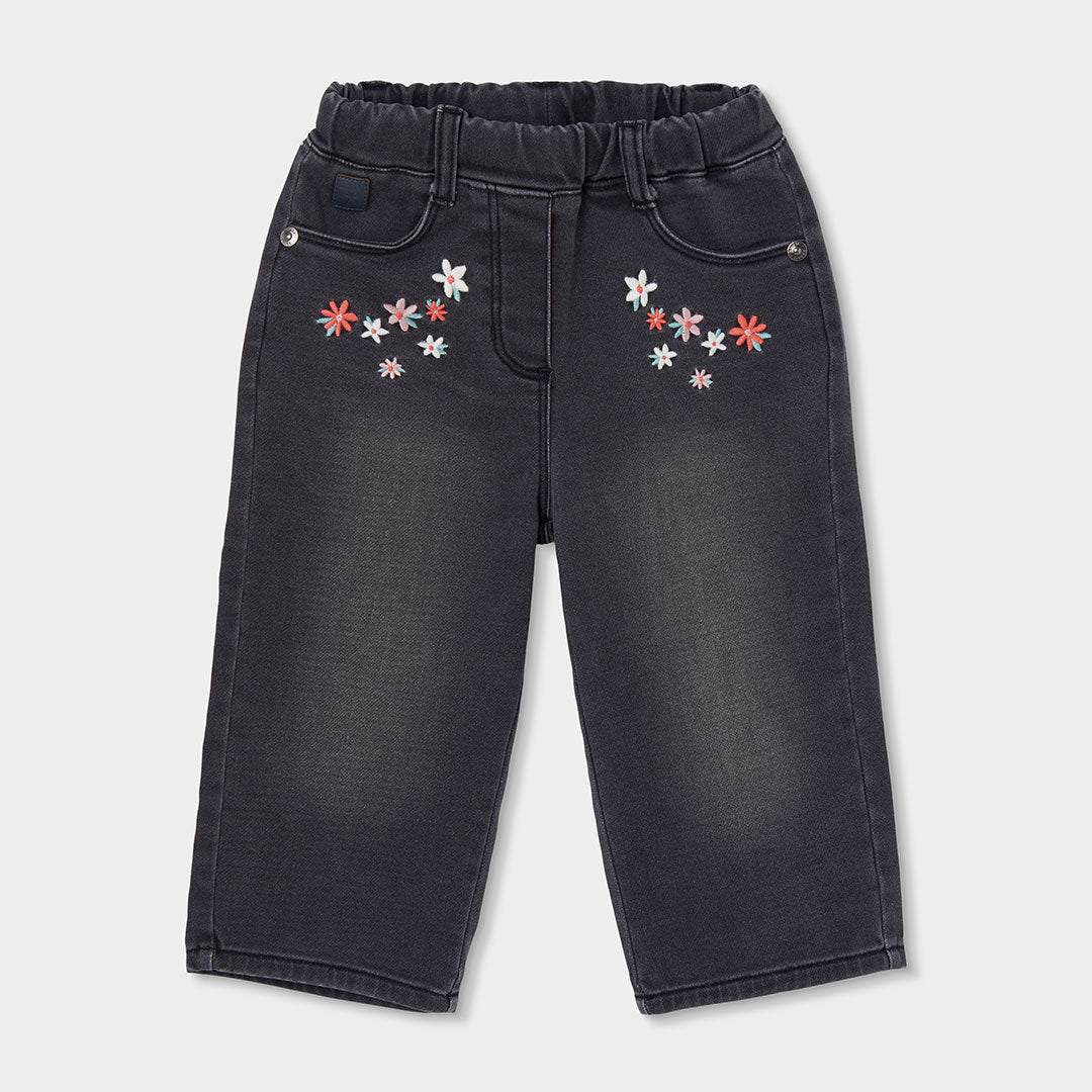 Boboli - Jeans noir FLOWERS