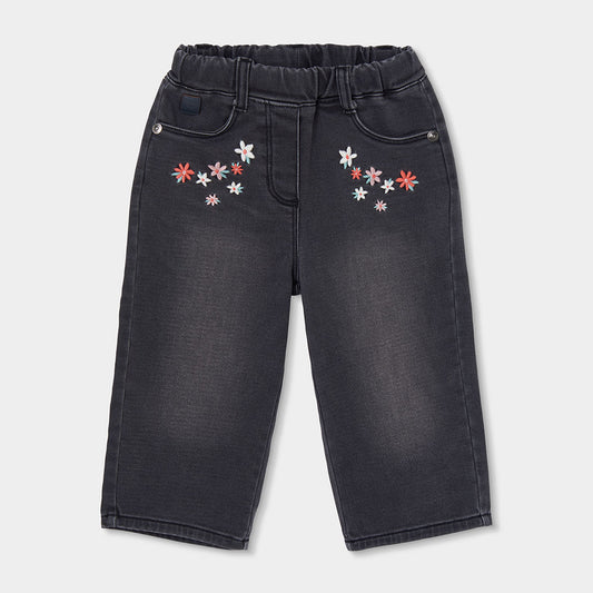 Boboli - Jeans noir FLOWERS