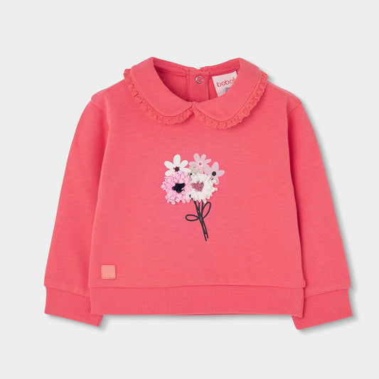 Boboli - Sweat avec col corail FLOWERS