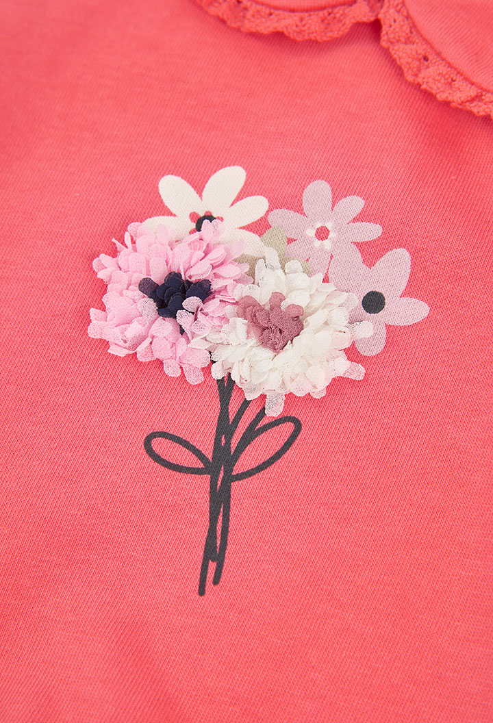 Boboli - Sweat avec col corail FLOWERS