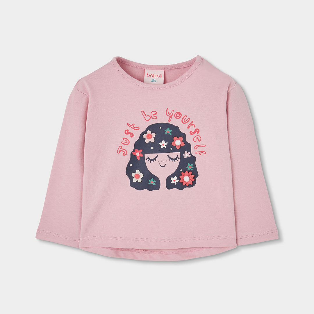 Boboli - T-shirt rose FLOWERS