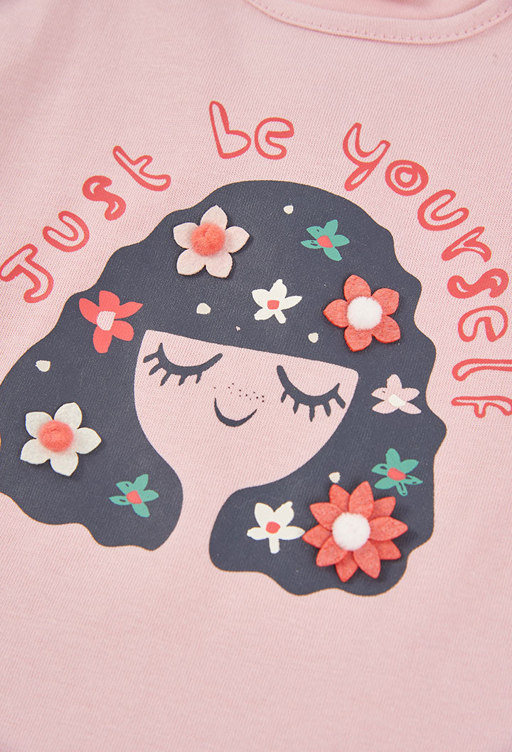 Boboli - T-shirt rose FLOWERS