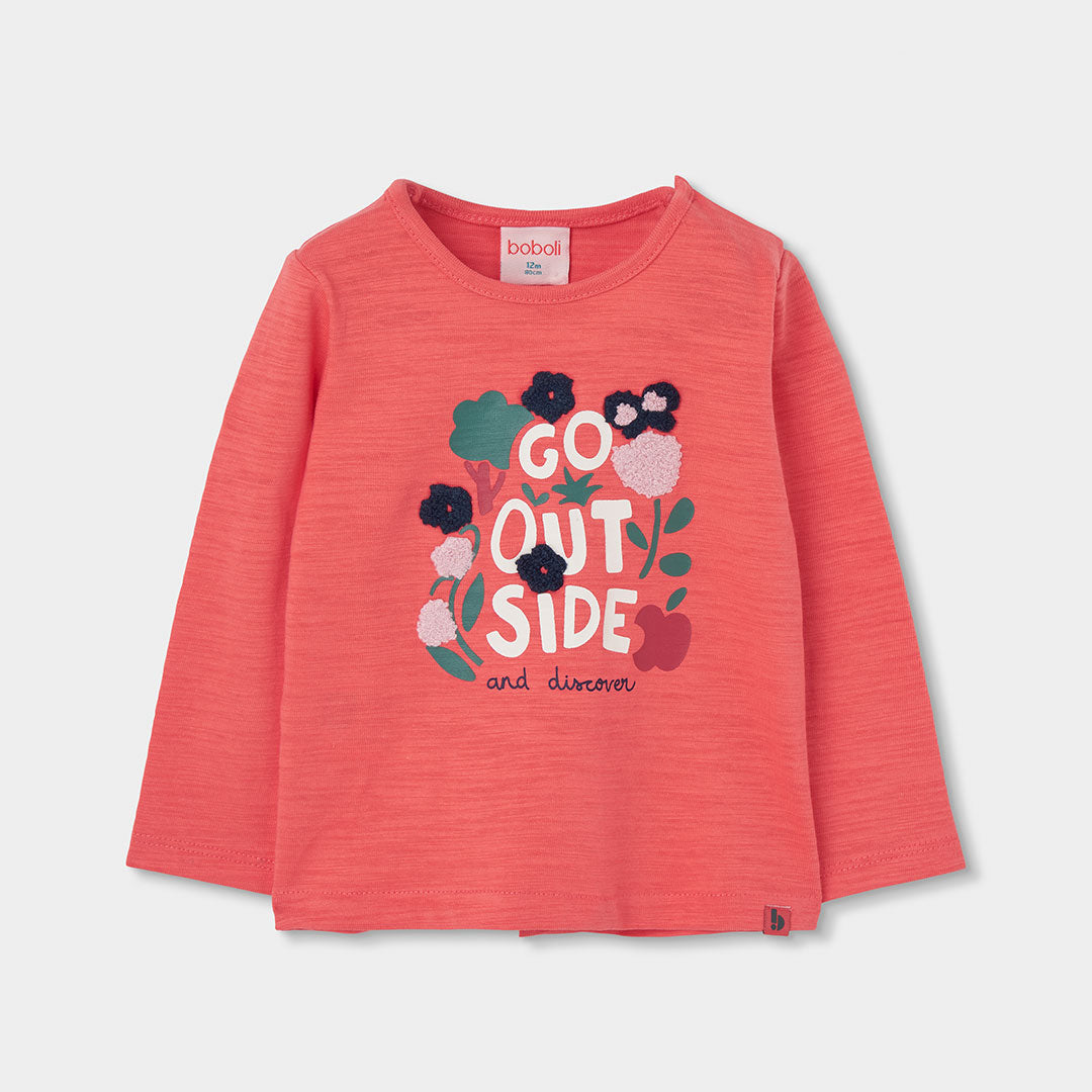 Boboli - T-shirt corail "Go out side"
