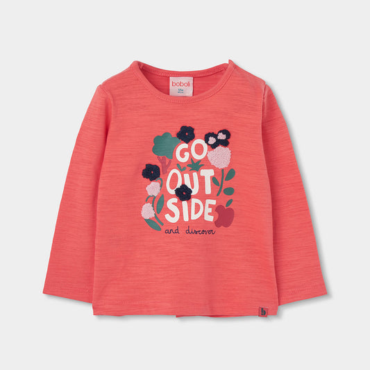 Boboli - T-shirt corail "Go out side"