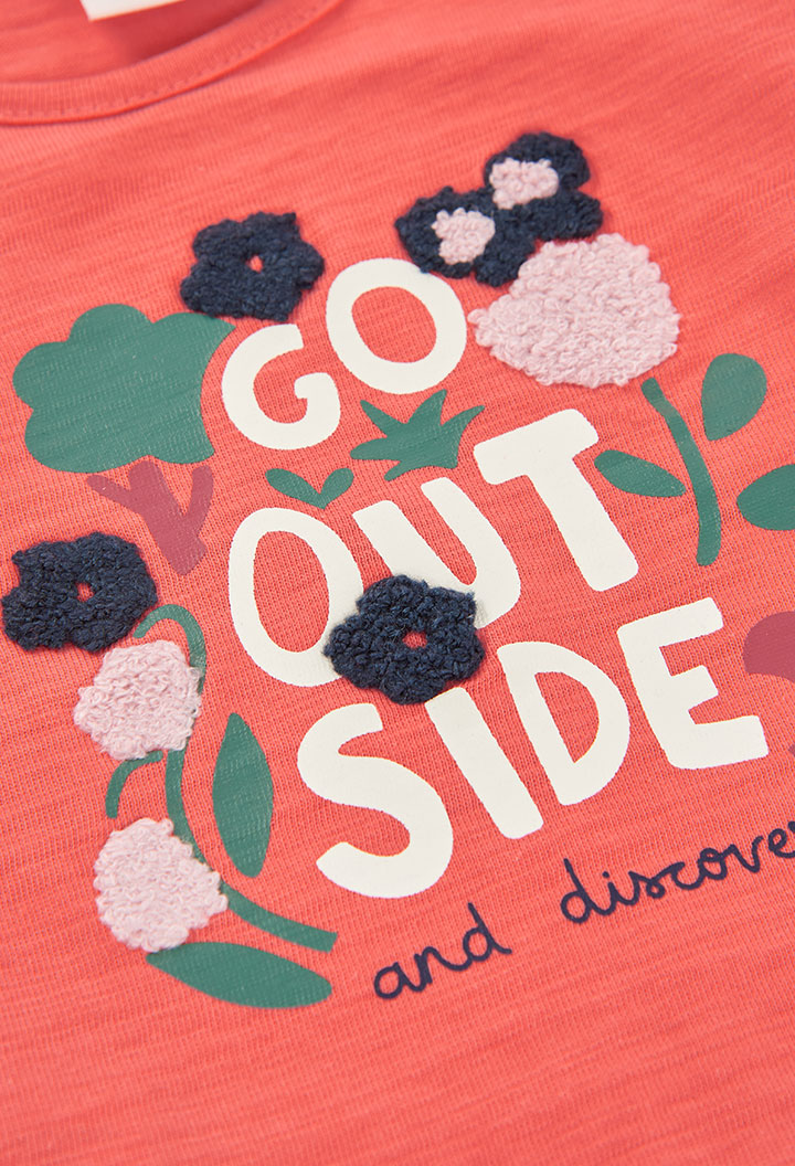 Boboli - T-shirt corail "Go out side"