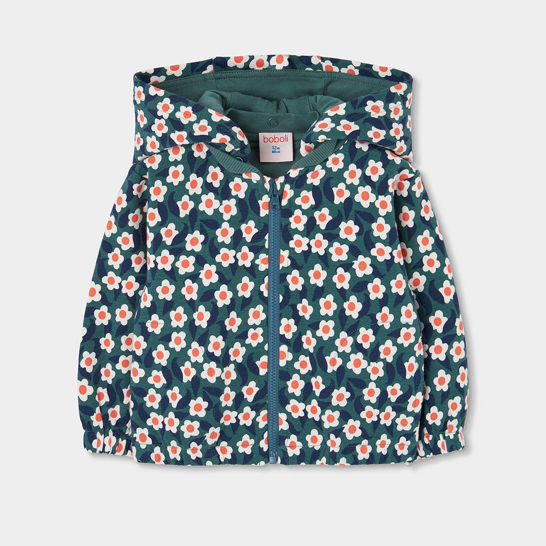 Boboli - Gilet zippé à capuche vert