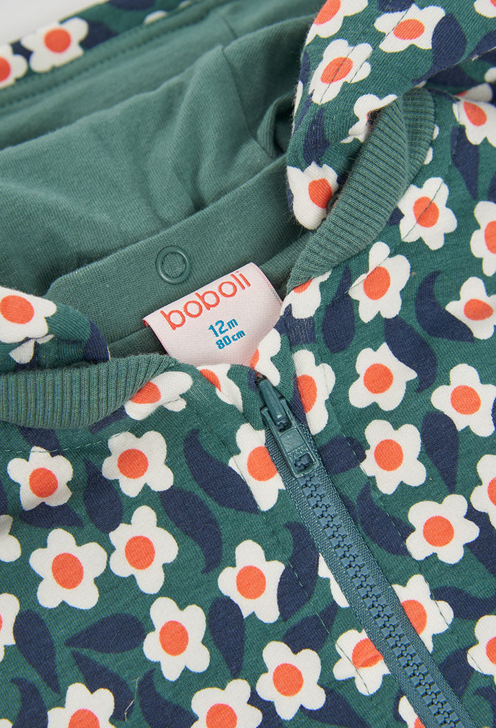 Boboli - Gilet zippé à capuche vert