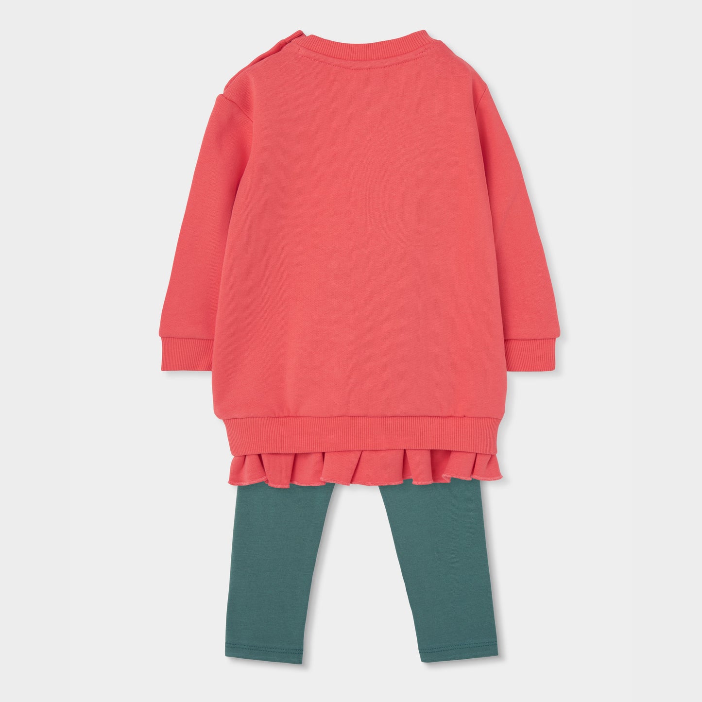 Boboli - Ensembe robe sweat corail & legging vert