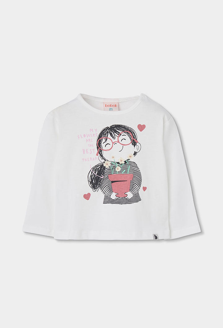 Boboli - T-shirt blanc "My Flowers"