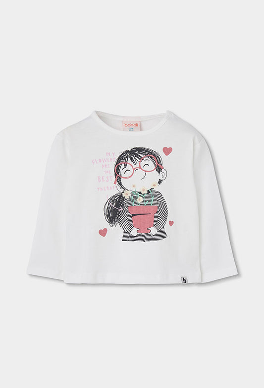 Boboli - T-shirt blanc "My Flowers"