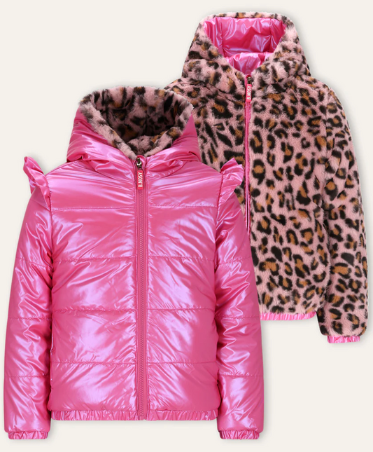 B.Nosy - Manteau réversible rose & léopard JOY