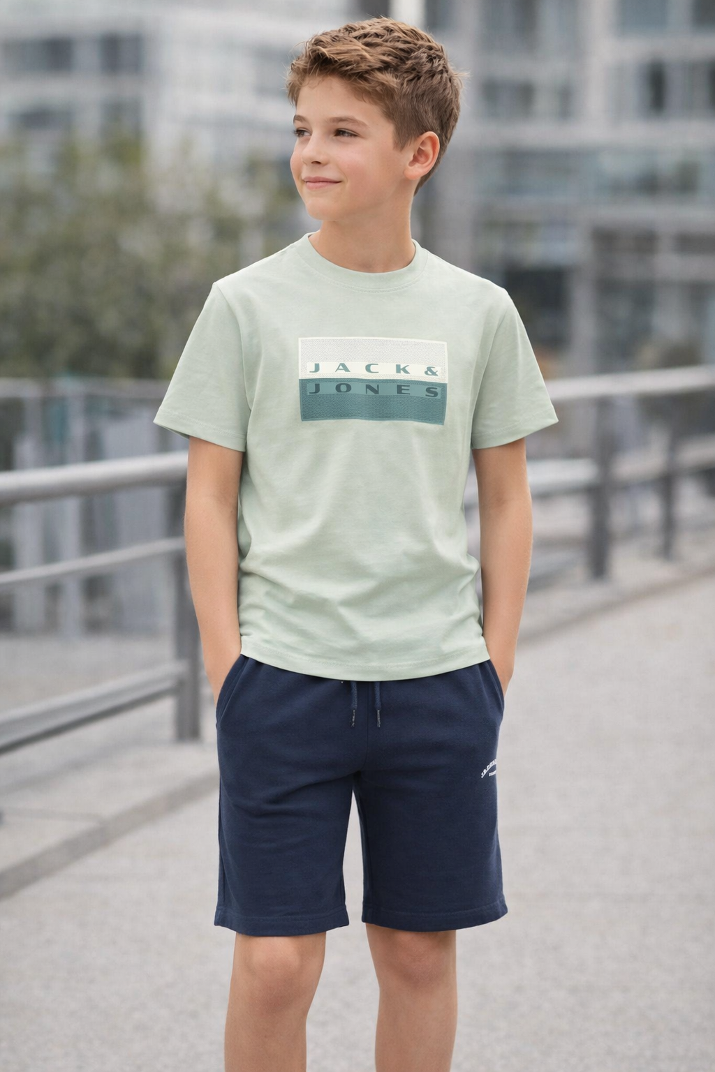 Jack&Jones - T-shirt aqua grey JCOFUSION