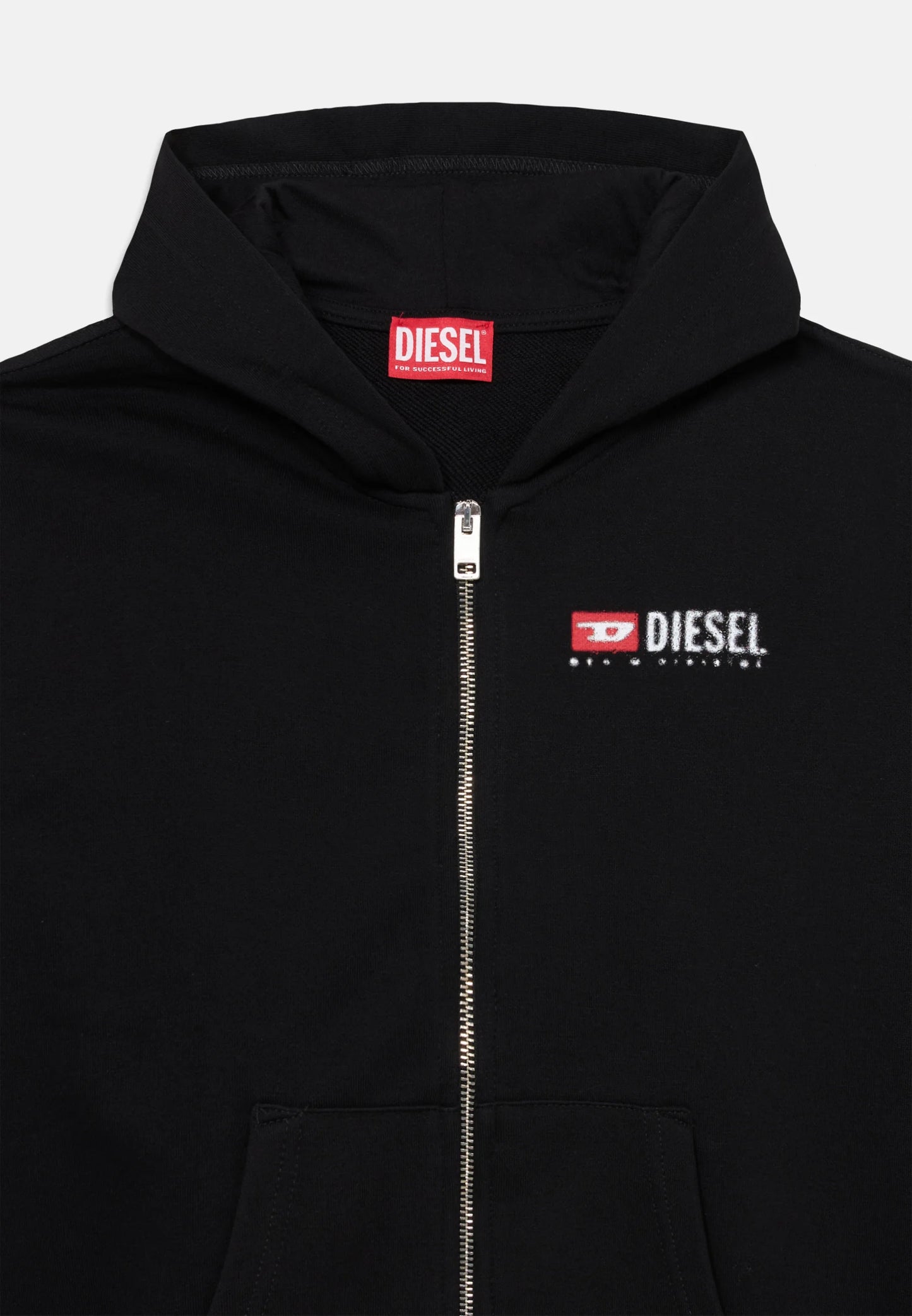 Diesel - Cardigan zippé à capuche noir