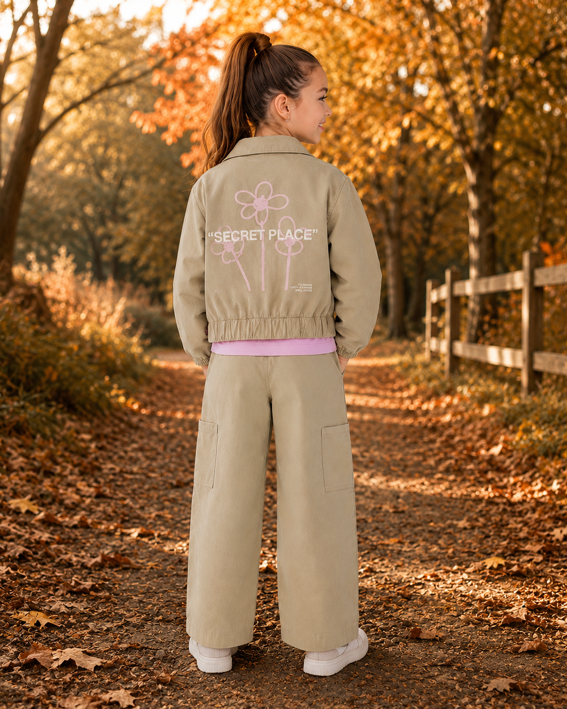 QPI - Veste kaki backprint Flo