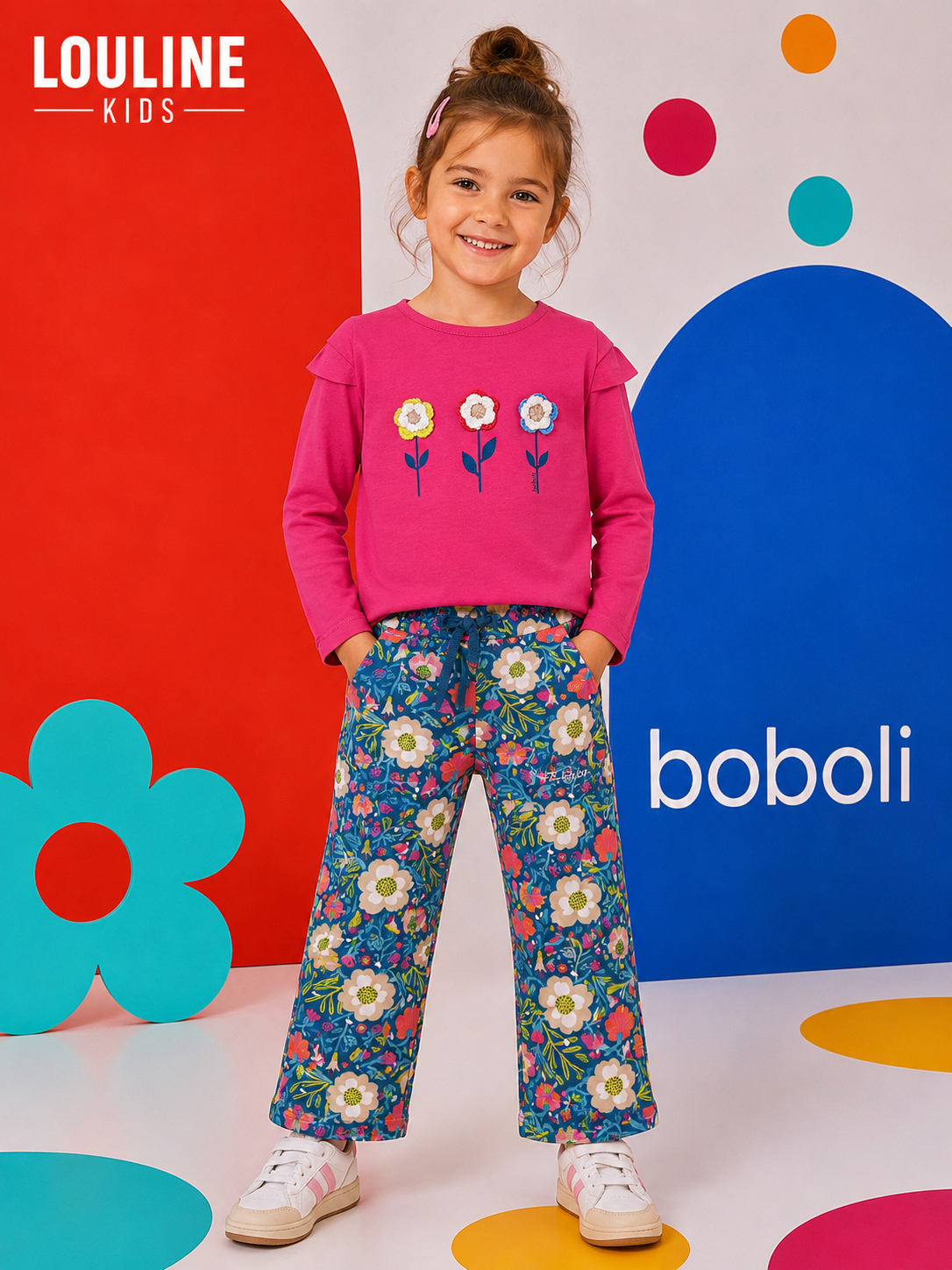 Boboli - Pantalon fleuri en molleton FLOWERS