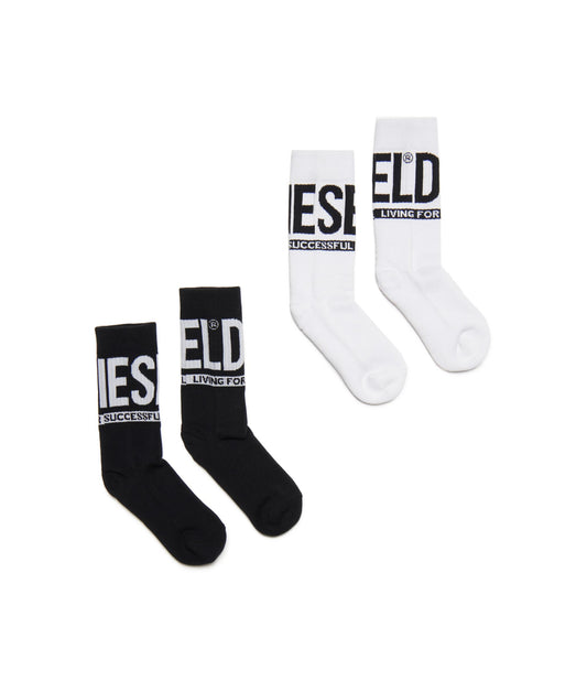 Diesel - Lot de deux paires de chaussettes noires & blanches