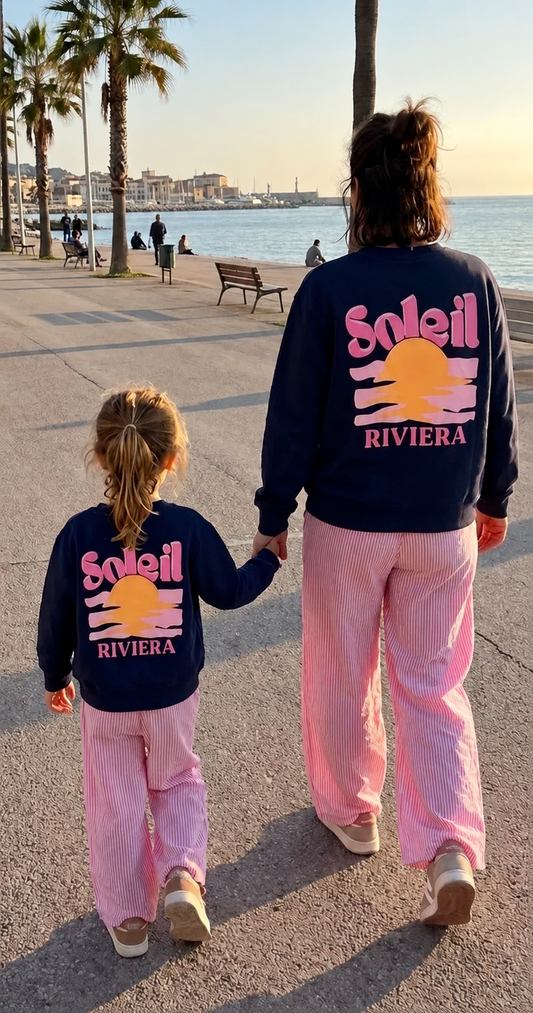 Mère & Fille - Sweat fin navy RIVIERA