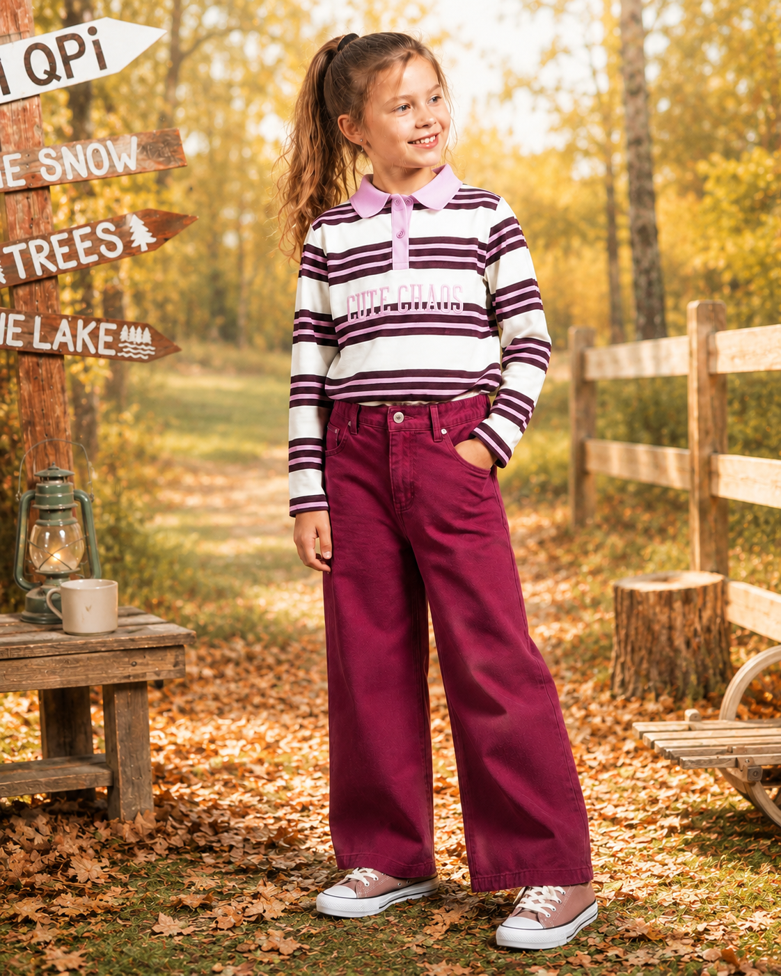 QPI - Pantalon bordeaux Fresia